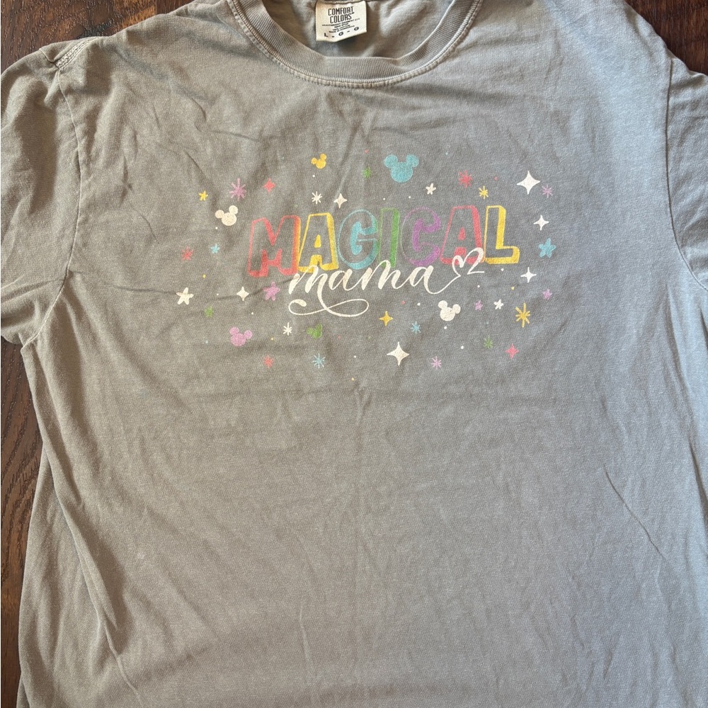 Magical Mama Disney T-Shirt - Gray with Rainbow Graphic
